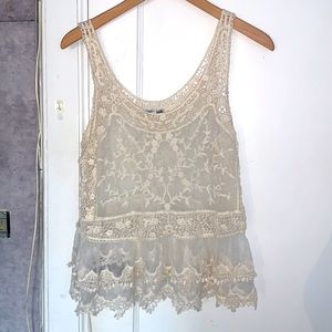 OFF WHITE lace tank